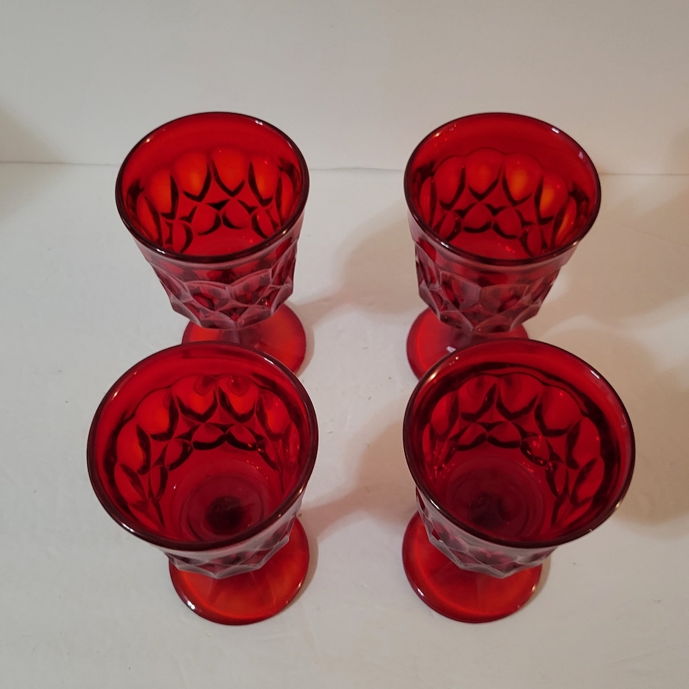 Noritake Perspective Wine Cordial Glasses Set Of 4 Red Glass - Picture 2 of 7